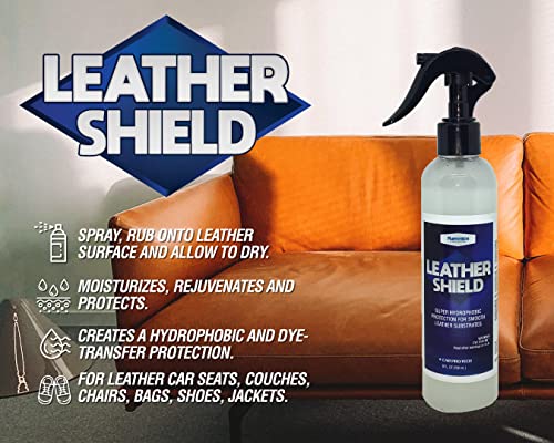 Nanotech Surface Solutions Leather Shield - Leather Conditioner & Sealer - SiO2 & Wax Blend for Use on Car Interiors, Leather Apparel, Shoes, Boots, Bags, Furniture & More - 8 Oz.