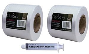 d-d the aquarium solution clarisea sk-3000xl replacement 4 inch roll fine fleece xl (gen 2) (two packs) plus american top aquatic syringe