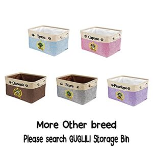 Custom Name Collapsible Dog Toy Storage Basket Bin World's Best Dog Staffie Foldable Pet Toy Box Closet Shelf Baskets Organizer for Bedroom Home Dog Cat with Handles Pink