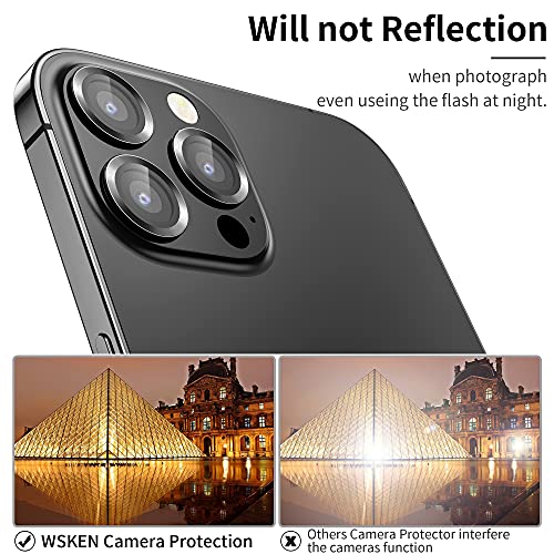 WSKEN [3+1] for iPhone 13 Pro Max (6.7 inch)/ iPhone 13 Pro (6.1 inch) Camera Lens Protector,Anti Scrach HD Tempered Metal Glass Camera Screen Protector Shockproof Cover Film,Graphite