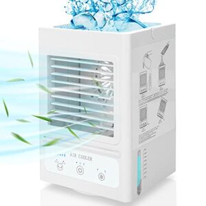 air conditioner portable for room, evaporative compac air cooler with 3 cooling levels, 3 wind speeds, 700ml water tank for home,office