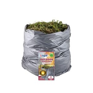 logar outdoor garbage bag with gray recycled material. 39 gal. 33 x 40.5 inches.