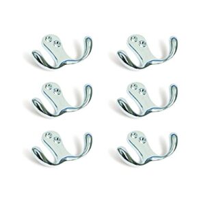 6 pack double prong coat hooks wall mounted,hooks for hanging coats,towel hooks for pool area,wall hooks for coat, bag, towel, key, cap, cup, hat