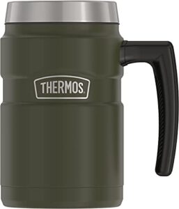 thermos stainless king 16oz desk mug, 16 ounce, matte green