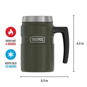 Thermos Stainless King 16oz Desk Mug, 16 Ounce, Matte Green