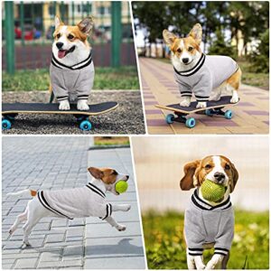 Kuoser Dog Sweater, Stretchy Pullover Fleece Dog Coat Jacket, Soft Thickening Warm Pup Dog Knitwear Sweatershirt, Windproof Winter Dog Coat Apparel Outfit with Leash Hole for Small Medium Dogs Cats