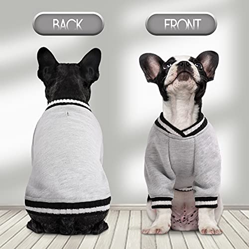 Kuoser Dog Sweater, Stretchy Pullover Fleece Dog Coat Jacket, Soft Thickening Warm Pup Dog Knitwear Sweatershirt, Windproof Winter Dog Coat Apparel Outfit with Leash Hole for Small Medium Dogs Cats
