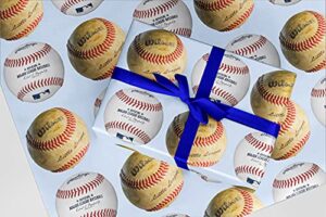 baseballs gift wrap - 24"x10'