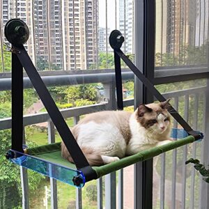 foldable cat hammock withstand large cats over 60 lbs | indoor cat window perch with 3.3in sturdy suction cups