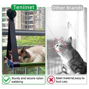 Foldable Cat Hammock Withstand Large Cats Over 60 lbs | Indoor Cat Window Perch with 3.3in Sturdy Suction Cups