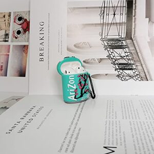 Compatible with Airpods Case 1&2 Arizona, Plum Green Tea Drink Bottle Protective Silicone Cartoon 3D Case for Airpod Blue Soda, Boys Girls Kids Teens Women Funny Case for Airpods 1/2 (Zona Tea)