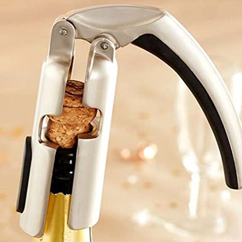 Champagne Bottle Opener Sparkling Wine Cork Puller, Bar Jar Cork Puller Champagne Corkscrew Kitchen Sparkling Wine Bottle Opener (Silver)