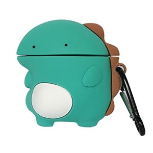 compatible with airpods case 1&2 dinosaur, protective silicone cartoon 3d dinosaur skin cover for airpod case, cute kawaii fashion funny boys girls kids teens women cases for airpods 1/2 (dinosaur)