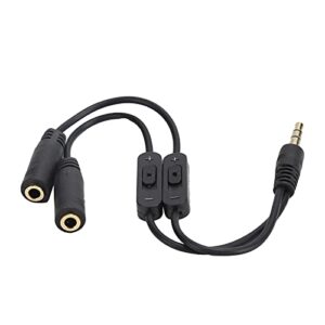 dilwe headphone splitter 3.5mm audio stereo y splitter extension cablecouple headphone converter cable male to female dual headphone jack adapter with switch
