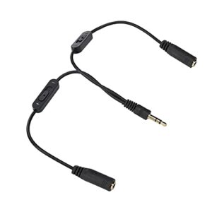 Dilwe Headphone Splitter 3.5mm Audio Stereo Y Splitter Extension CableCouple Headphone Converter Cable Male to Female Dual Headphone Jack Adapter with Switch