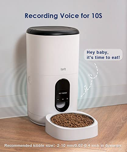 Flurff Automatic Cat Feeder, 6L WiFi Enabled Smart Pet Feeder with Stainless Steel Bowl, Auto Dog Feeder with APP Control, 1-10 Meals Per Day, 10s Voice Recorder