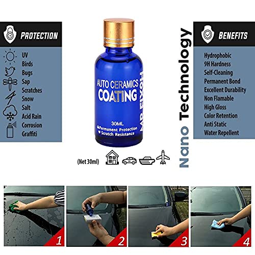 Ceramic Coating, Manybuy Mr Fix 9H Nano Coating Kit Super Ceramic Car Coating Hydrophobic, Car Paint Sealant Protection Anti Scratch, High Gloss Auto Ceramic 9H Hardness Ceramics