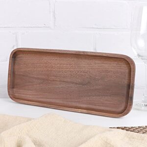 Royalling Walnut Wooden Tray Solid Wood Serving Tray Bathroom Tray Rectangle Small Platter Tea Tray Coffee Table Tray (11.8X5in)