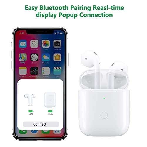 AirPods Charging Case Replacement Compatible with AirPods 1 2, Air pod Wireless Charger Case with Bluetooth Pairing Sync Button Silicone Protective Cover