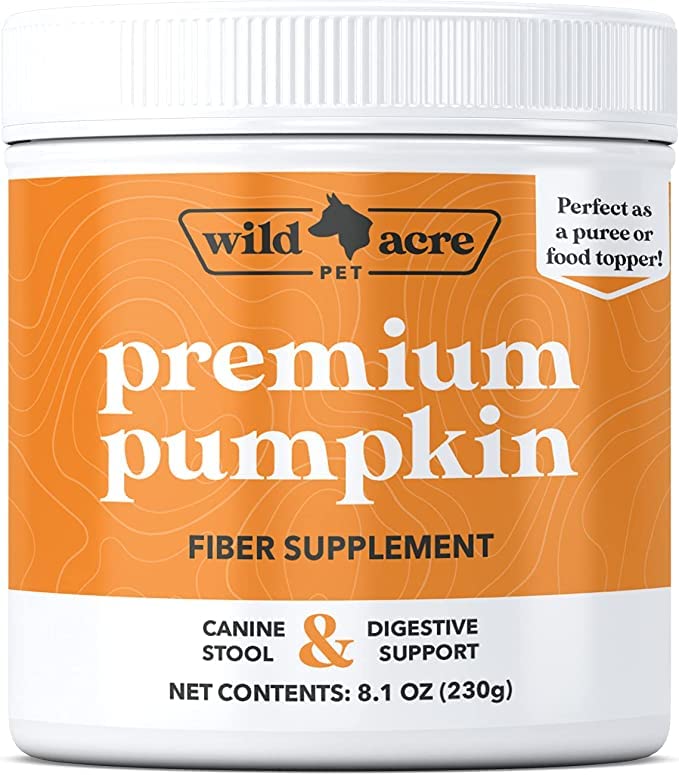 Wild Acre Pumpkin Powder for Dogs - No More Diarrhea or Scoots! - Digestive Puree Treat or Food Topper - Fiber Supplement for Dogs with Prebiotics Pumpkin for Dogs, 8oz