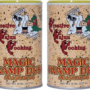 Creative Cajun Cooking Magic Swamp Dust Seasoning, 8 Ounce Shakers (Pack of Two - 1 Pound Total)