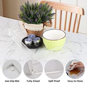 Acrylic Galaxy Serving Tray with Handle, Universe Foodservice Tray for Kitchen Dinning Room, Decorative Plastic Table Tray for Bathroom Vanity Countertop(YGC010)
