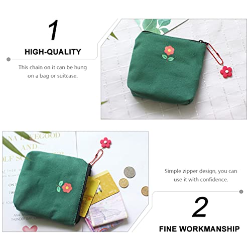 DOITOOL Sanitary Napkin Storage Bag Cute Sanitary Pad Pouch Zipper Pouch Coin Purse Mini Canvas Cash Bags Makeup Bag Toiletry Pouch Portable Coin Bags White Purple Green