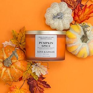 Pumpkin Spice Candle | Fall Candles | Luxury Soy & Beeswax Candles for Home | 16 oz. Large Jar 3 Wick Candle | Thanksgiving Candle | Fall Scented Candle | Autumn Candles