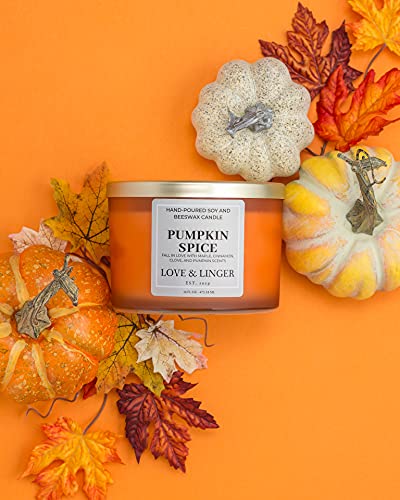 Pumpkin Spice Candle | Fall Candles | Luxury Soy & Beeswax Candles for Home | 16 oz. Large Jar 3 Wick Candle | Thanksgiving Candle | Fall Scented Candle | Autumn Candles