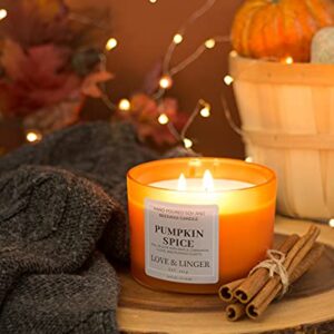 Pumpkin Spice Candle | Fall Candles | Luxury Soy & Beeswax Candles for Home | 16 oz. Large Jar 3 Wick Candle | Thanksgiving Candle | Fall Scented Candle | Autumn Candles