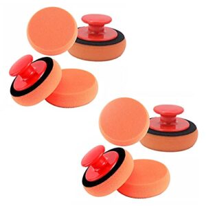 car wax polish sponge with handle, applicator pad for car interior care/waxing/polishing/paint cleaning - 12 pcs