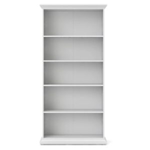 Home Square 5 Shelf Wood Bookcase Set in White (Set of 2)