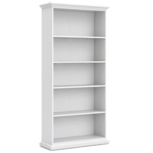 Home Square 5 Shelf Wood Bookcase Set in White (Set of 2)