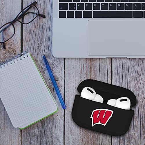 OTM Essentials Officially Licensed University of Wisconsin - Madison Badgers Earbuds Case - Black - Compatible with AirPods PRO
