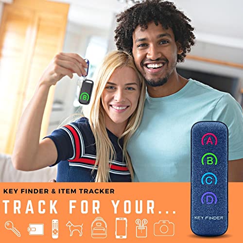 Key Finder Locator: EIRIX New Fabric Wireless Slim RF Key Wallet Finder Item Locator with 80dB Loud Sound and 131ft Working Range, 1 Transmitter + 4 Receivers