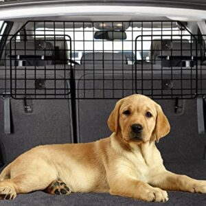 NOAMOO 38-66.5 Inches Dog Car Barrier for SUVs, Van, Vehicles, Adjustable Large Pet Barriers, Universal Fit Heavy-Duty Wire Mesh Dog Guard, Pet Divider Gate for Truck Cargo Area, Safety Car Divider