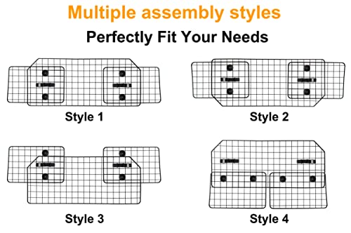 NOAMOO 38-66.5 Inches Dog Car Barrier for SUVs, Van, Vehicles, Adjustable Large Pet Barriers, Universal Fit Heavy-Duty Wire Mesh Dog Guard, Pet Divider Gate for Truck Cargo Area, Safety Car Divider