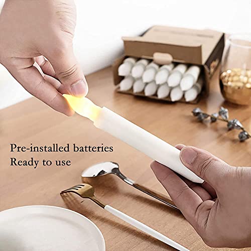 Warm White Taper Candles Battery Operated with Remote Control, 12pcs Short Led Candle Lights for Thanksgiving Day, Christmas Party, Fireplace Mantle, Wall Sconces, Halloween Decoration