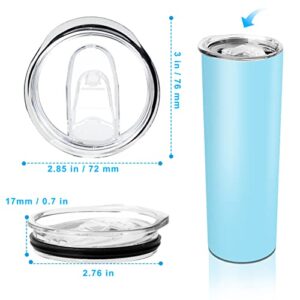 YiePhiot 20 oz Skinny Tumbler Replacement Lids Spill Proof Splash Resistant Lids Covers for 2.76in Cup Mouth Compatible with YETI Rambler and More Tumbler Cups (20 oz, 2 Pack)