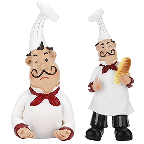 Pssopp 2Pcs Chef Figurine Wall Hooks, Adhesive Chef Figurines Wall Mount Kitchen Appliances Hanger for Home Kitchen Restaurant Bakery