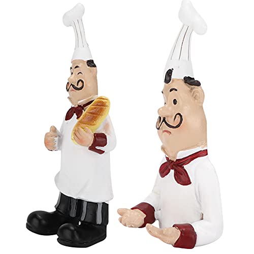 Pssopp 2Pcs Chef Figurine Wall Hooks, Adhesive Chef Figurines Wall Mount Kitchen Appliances Hanger for Home Kitchen Restaurant Bakery