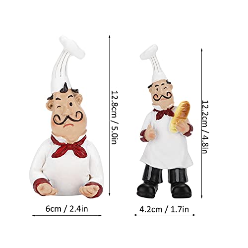 Pssopp 2Pcs Chef Figurine Wall Hooks, Adhesive Chef Figurines Wall Mount Kitchen Appliances Hanger for Home Kitchen Restaurant Bakery