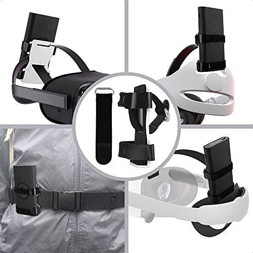 Universal Battery Mount for Oculus Quest 2 Oculus Go and 3rd Party Straps Power Bank Holder Clips Counter Balance Accessories Fits All VR Headset by X-super Home