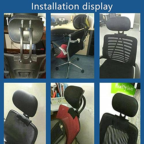 Adjustable Headrest for Office Chair, Chair Headrest Neck Protection Pillow Mesh Chair Universal Adjustable Height Upholstered Headrest for Ergonomic High Swivel Executive Chair-Headrest Only(Black)