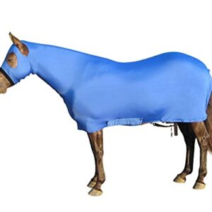 DWJ Horse Turnout Blanket, Windproof Comfort Stretch Sleazy Full Body Sheet with Neck Cover