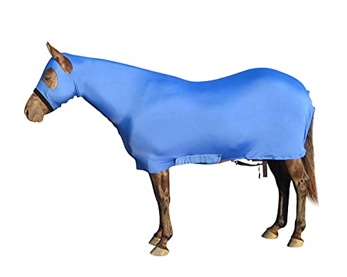 DWJ Horse Turnout Blanket, Windproof Comfort Stretch Sleazy Full Body Sheet with Neck Cover