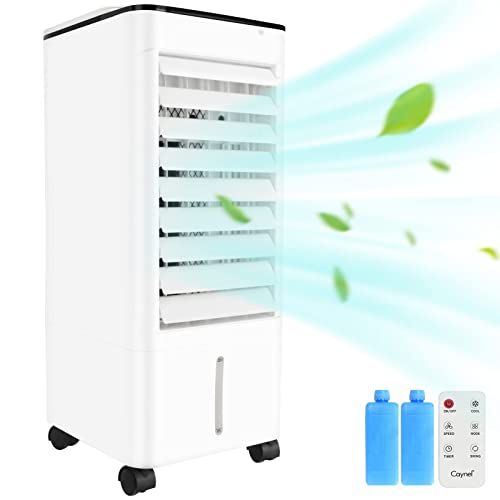 Caynel 3-IN-1 Portable Air Conditioner, Evaporative Air Cooler/Humidifier/Ice Box, 12H Timer&Remote Control, Ultra-quiet Evaporative Cooler for Whole Room Home & Office