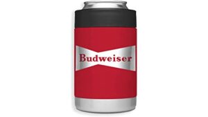 budweiser stainless steel can insulator, insulated beverage holder for standard size can and bottle, can cooler for beer and soda