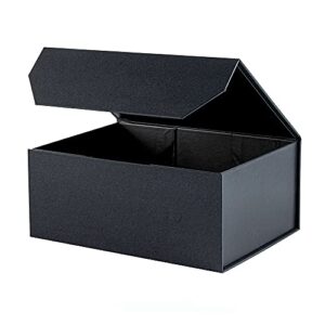 obmmirao upgrade 1pcs black gift box 9.5x7x4 inches, sturdy gift box with lid for gift packaging, foldable magnetic closure storage boxes, bridesmaid proposal box, rectangle collapsible box