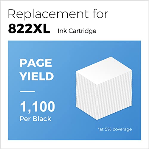 MYCARTRIDGE Remanufactured Ink Cartridge Replacement for Epson 822XL 822 XL T822XL Fit for Workforce Pro WF-4830 WF-3820 WF-4834 WF-4820 (2 Black)